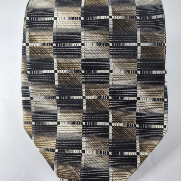 JOSEPH & FEISS Brown & Black Silk Tie. - Picture 5 of 6